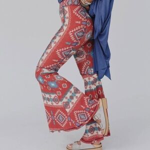 Three Bird Nest “the nest dream” western print flare ribbed leggings